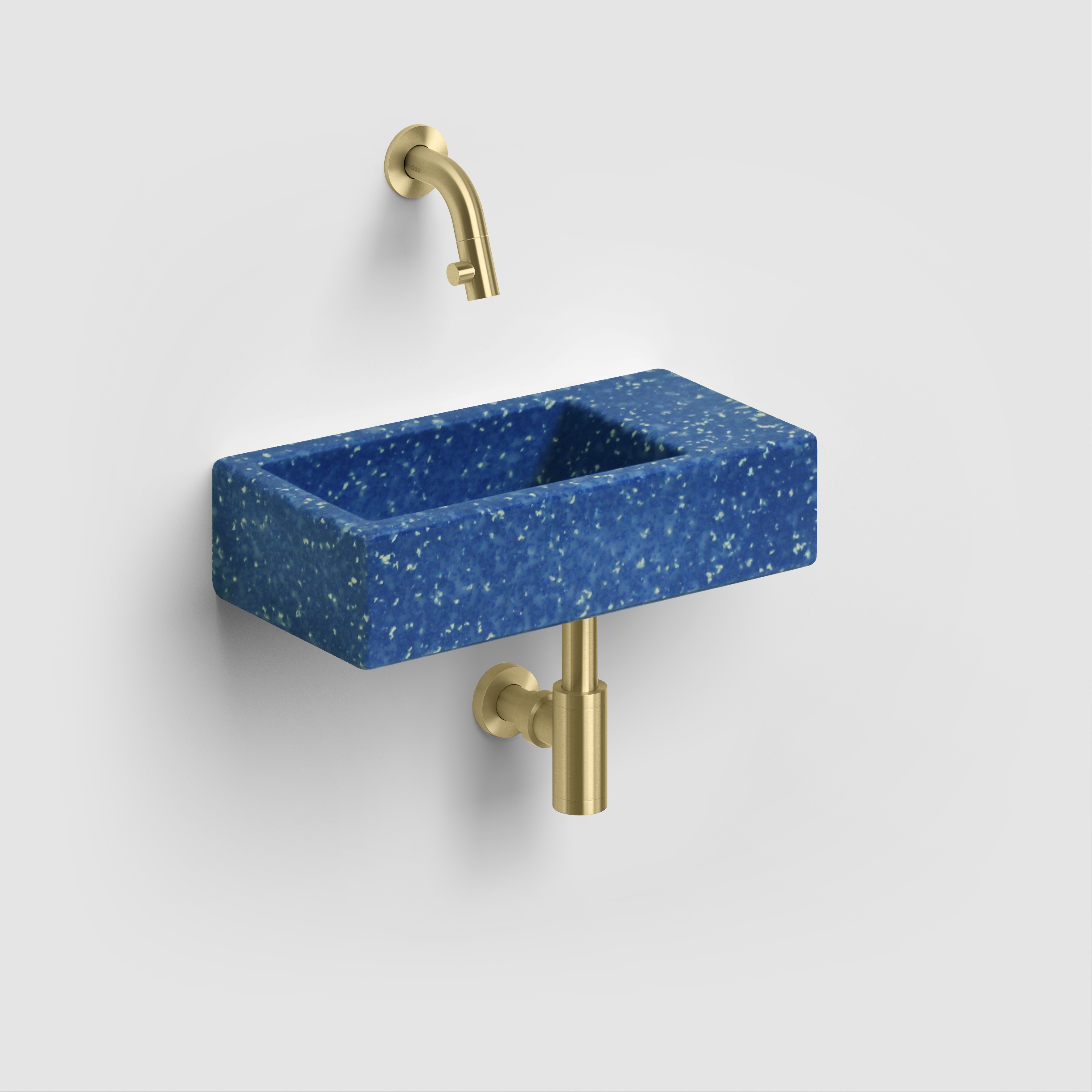 Ecorazzo Flush 3 fontein 36cm, rechts, gerecycleerd, middernacht marine PE