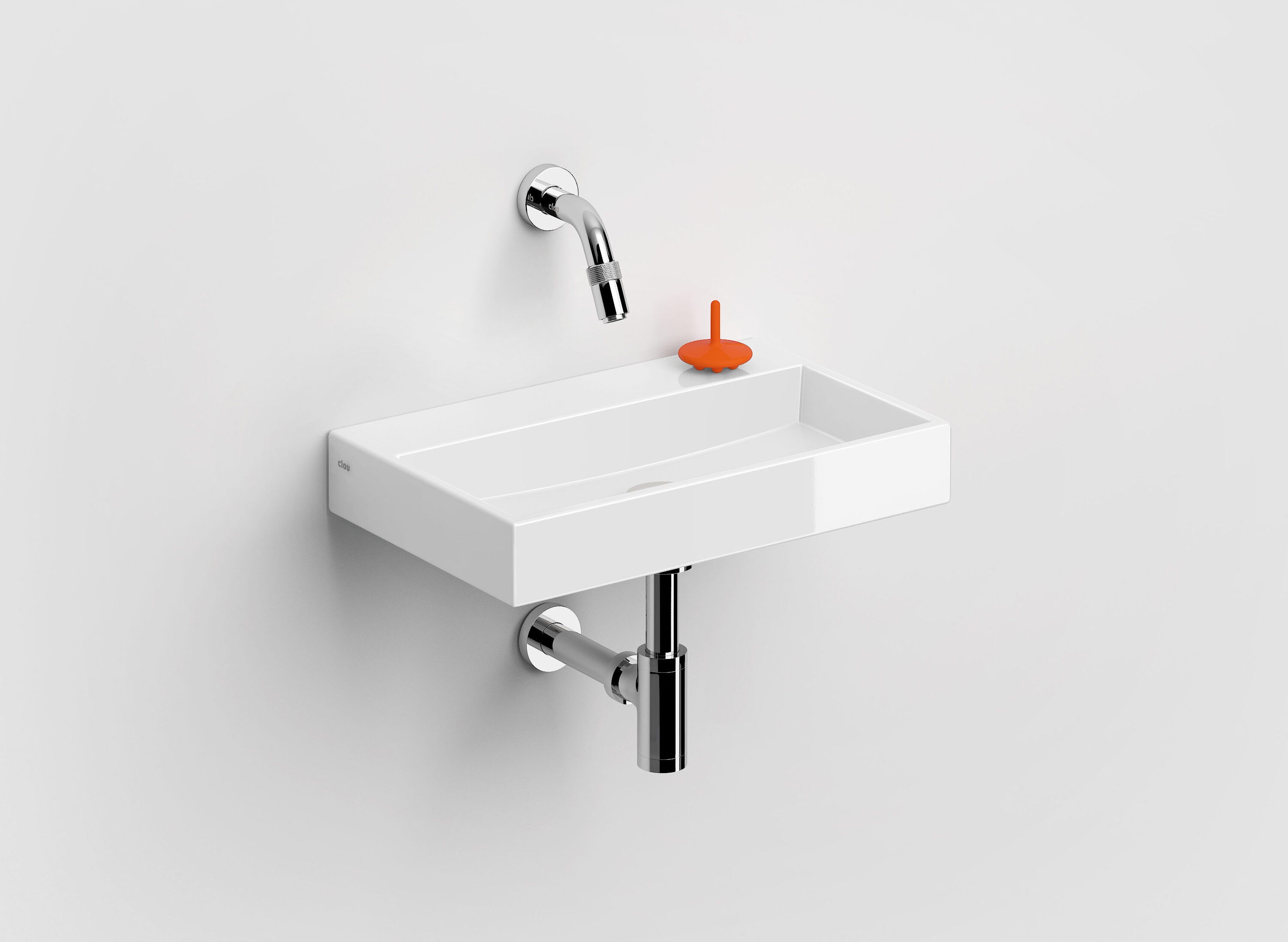 Mini Wash Me fontein 38cm, zonder kraangat, glanzend wit keramiek