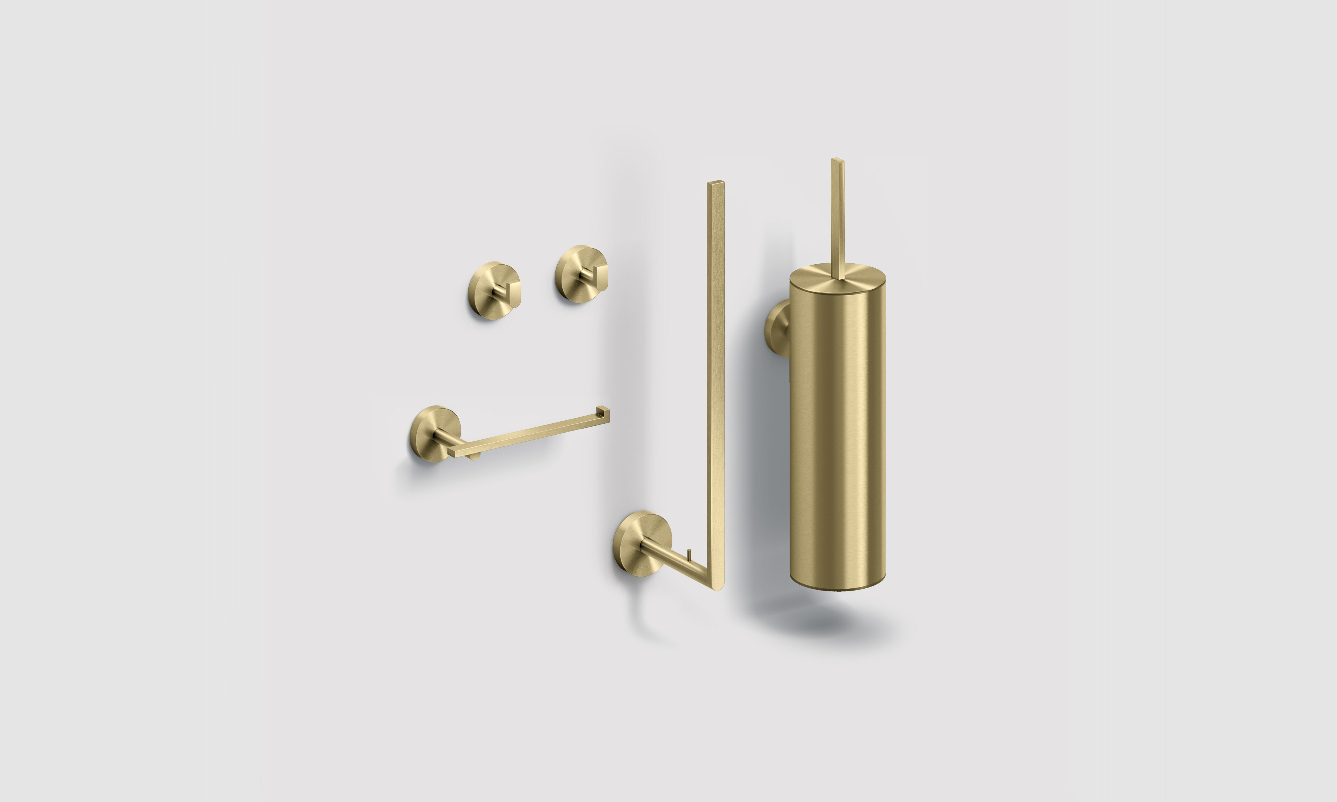 toilet accessoireset, goud geborsteld PVD