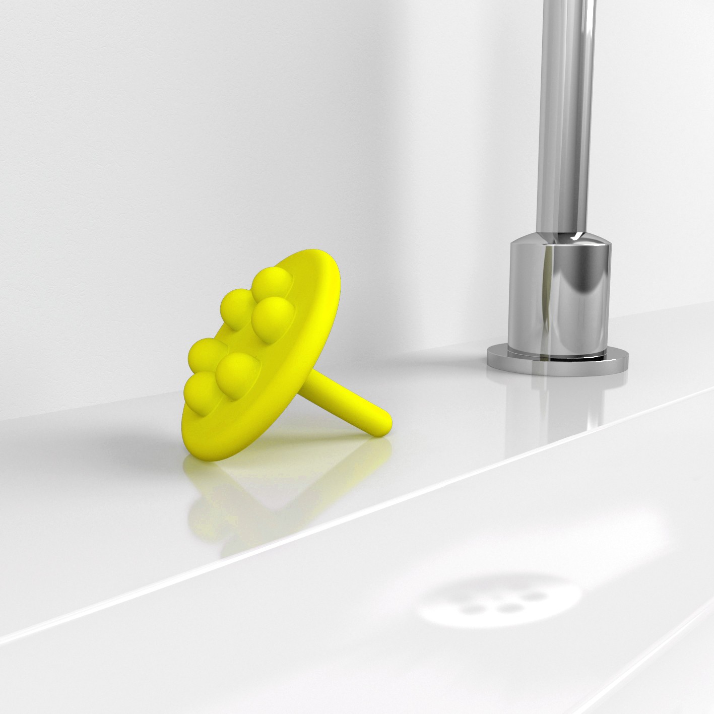 Mini Wash Me siliconen waterstop, geel