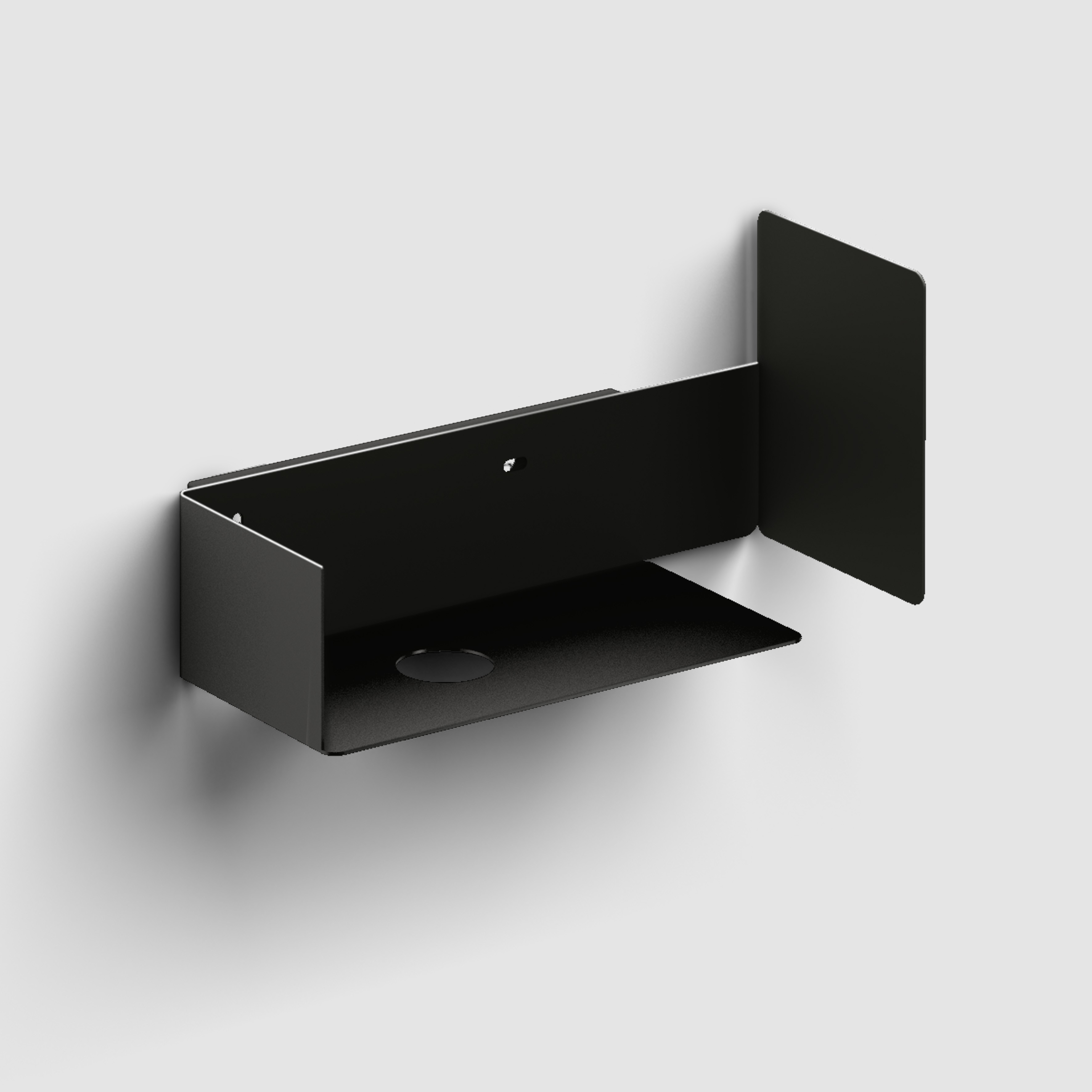 open kast met handdoekhouder t.b.v. New Flush 3 links, zwart gepoedercoat rvs