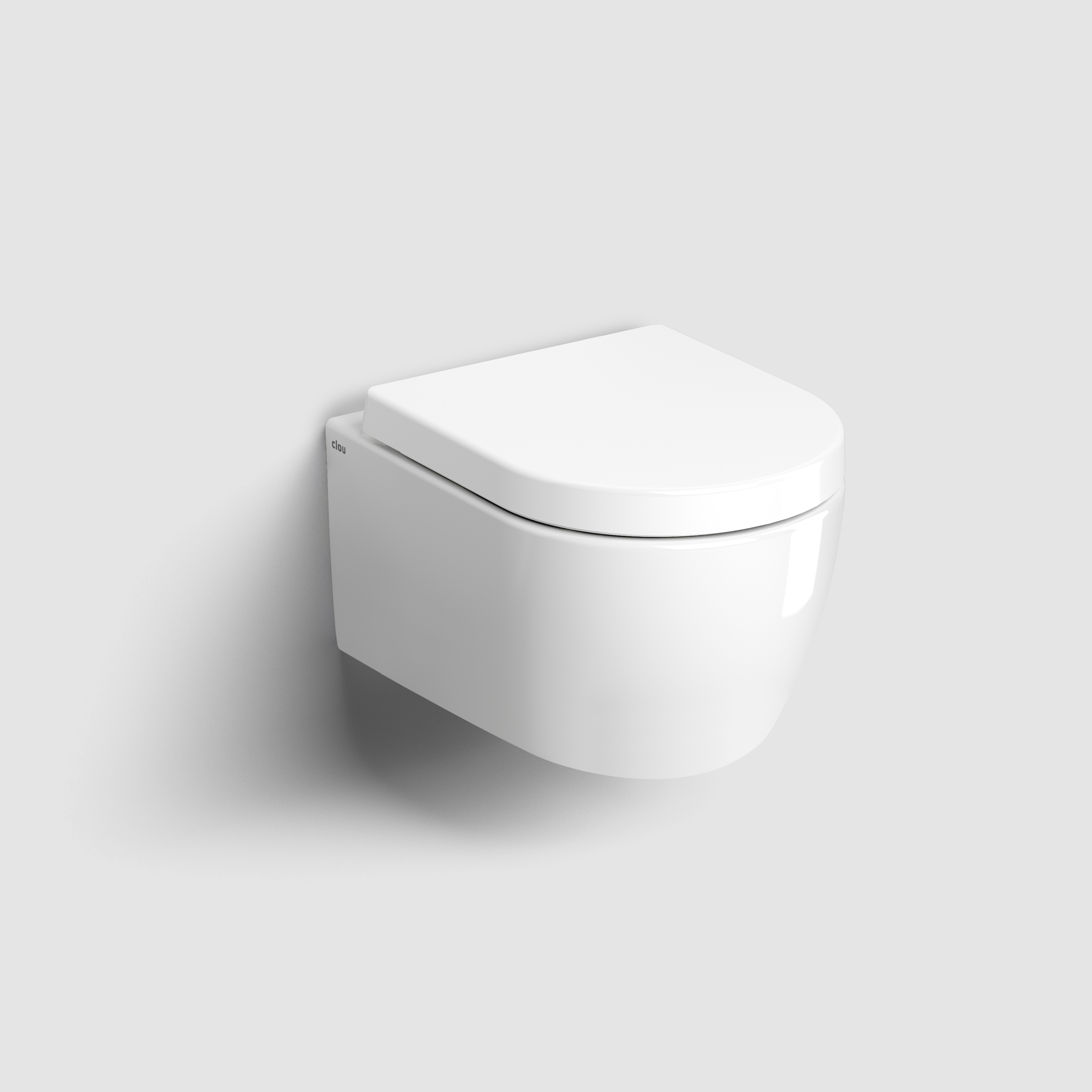 randloos wandtoilet, 49 cm, glanzend wit, incl. dikke zitting & deksel