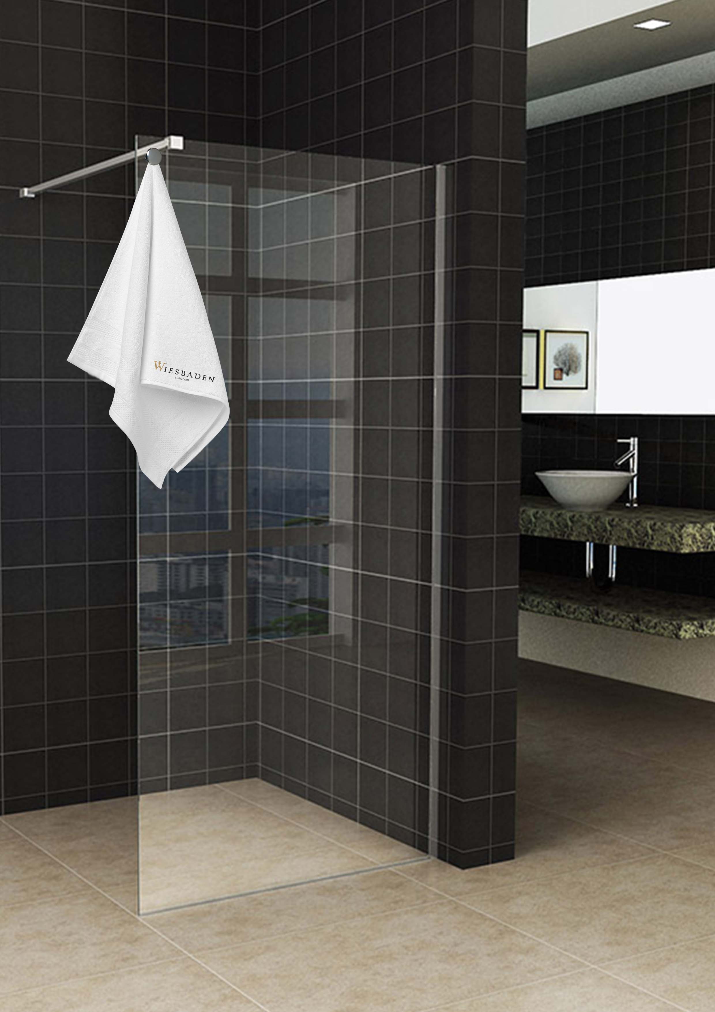 Sita inloopdouche met handdoekhouder 8 mm helder glas met Nano coating