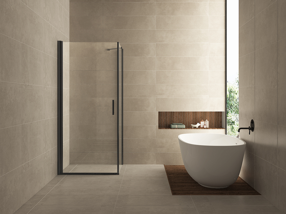 Salone cabine met 1 draaideur 900 x 900 x 2000 x 8 mm nano helder glas
