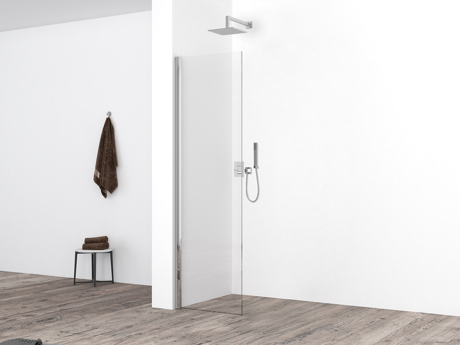 Comfort zijwand met muurprofiel 400 x 2000 x 10 mm nano helder glas