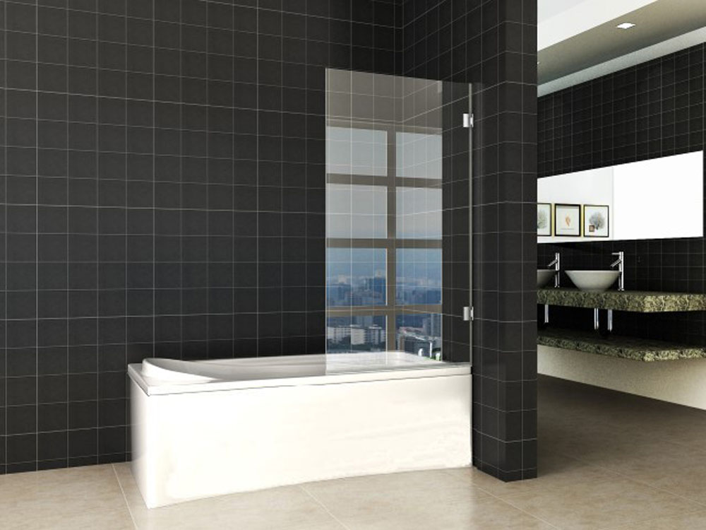 Less badwand draaibaar 800 x 1500 x 6 mm nano helder glas
