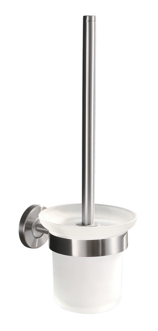 Toiletborstel met houder mat glas (RVS 304)