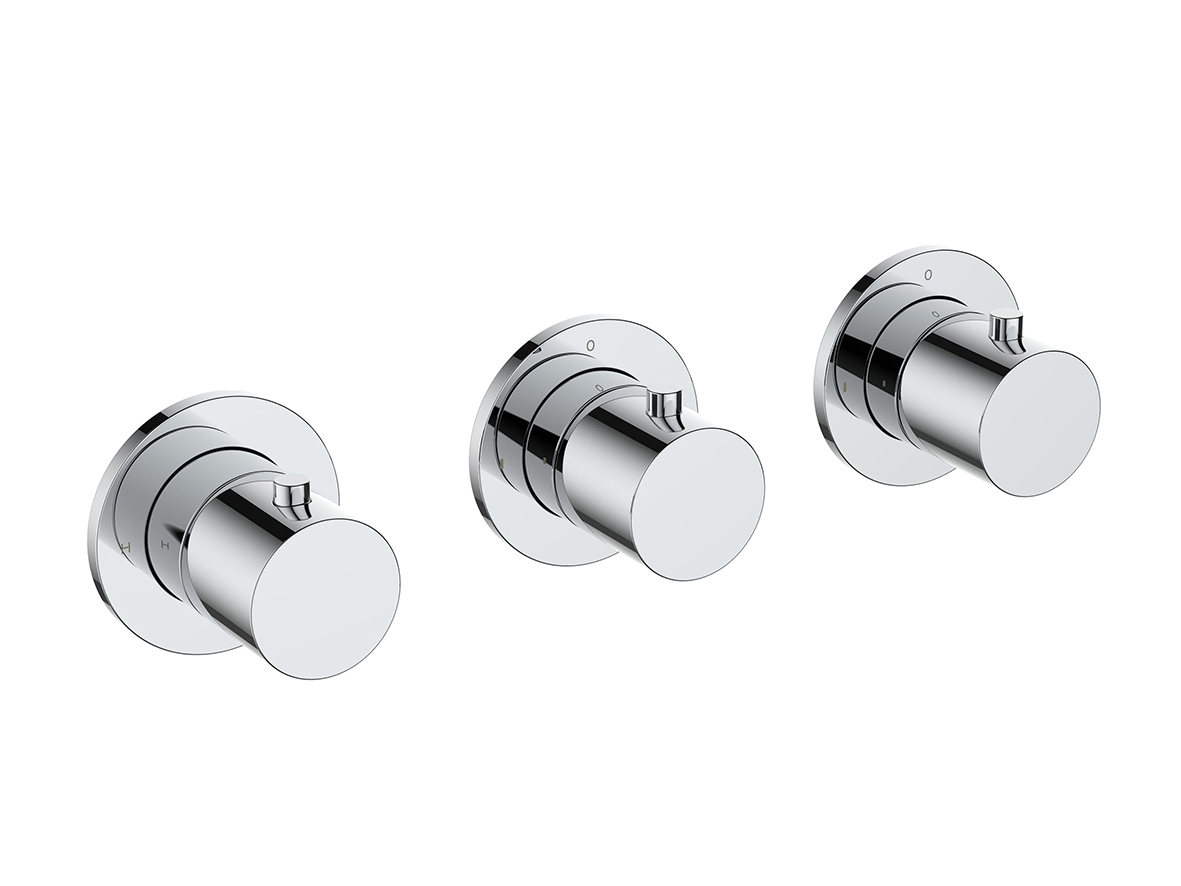 Caral afbouwdeel thermostatische douchekraan met 2 stopkranen