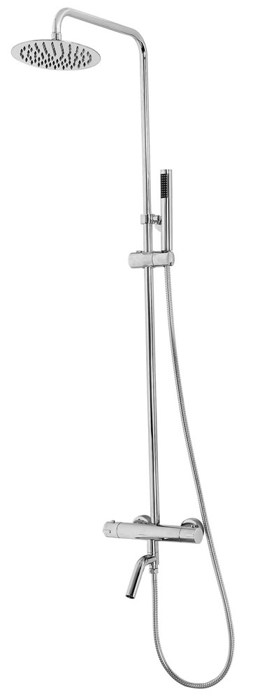 Caralda Eco thermostatische badmengkraan met regendoucheset opbouw