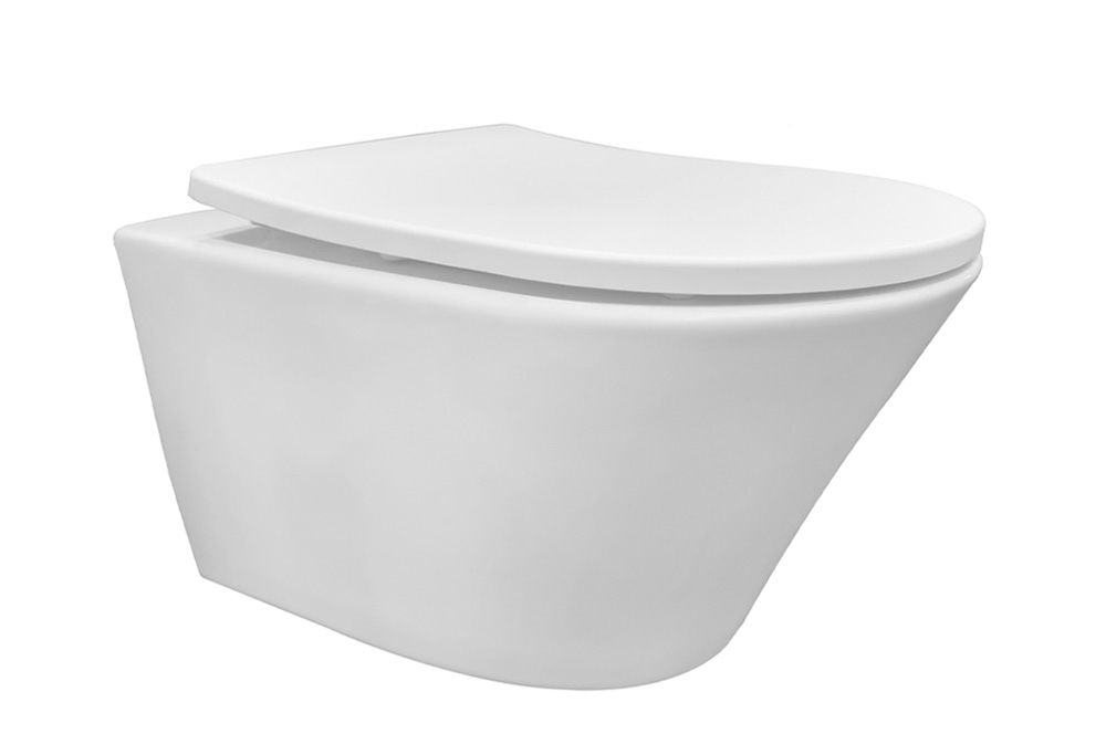 Vesta Tornado flush wandcloset rimless met nano coating met Shade slim toiletzitting softclose en quick release