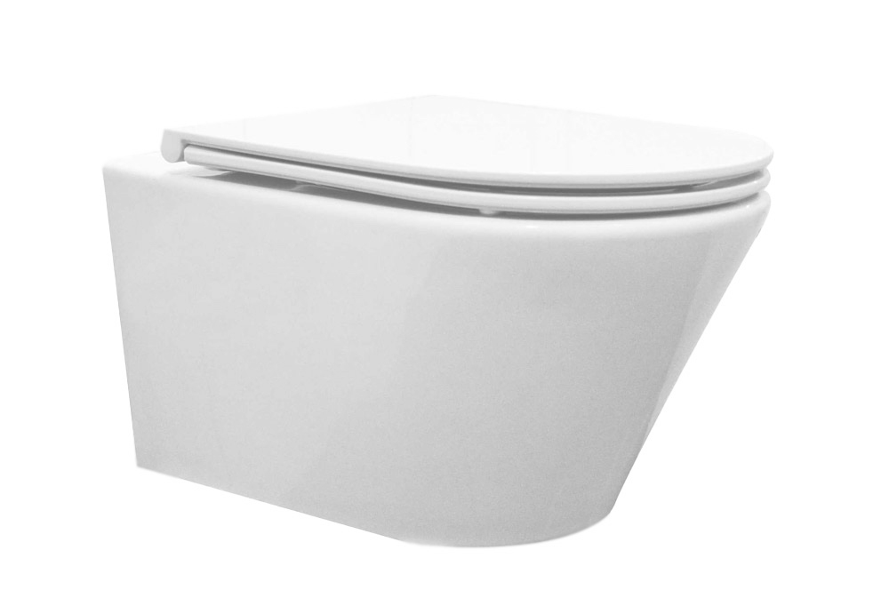 Vesta Tornado flush wandcloset rimless met nano coating met Flatline toiletzitting softclose en quick release