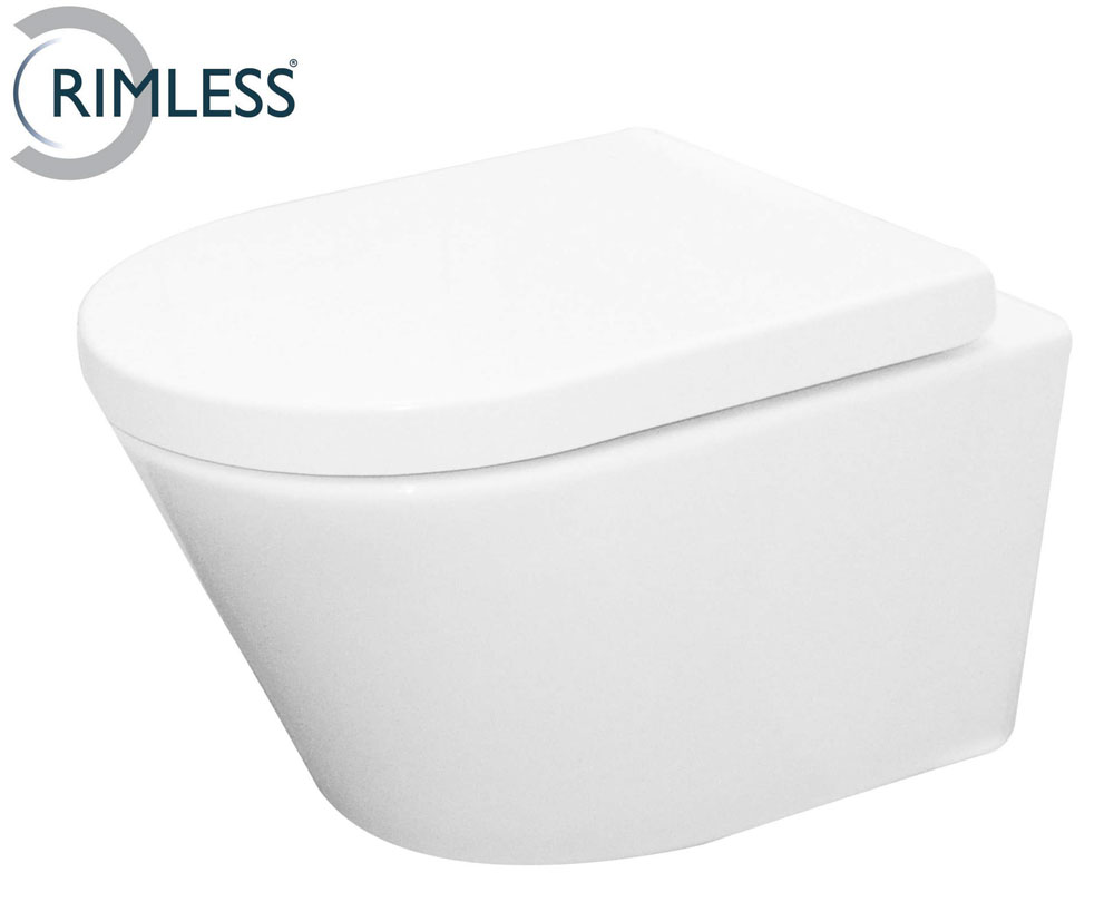 Vesta wandcloset rimless met Vesta toiletzitting softclose en quick release