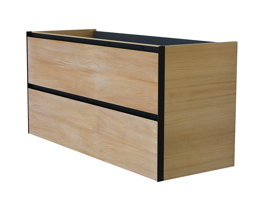 Lotus onderkast met 2 laden 2 uitsparingen 120 x 45,2 mat zwart