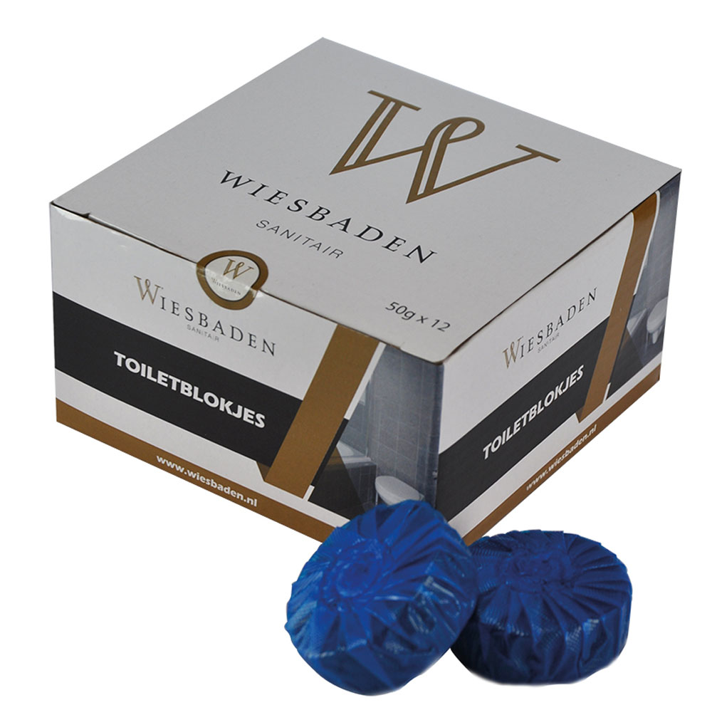 Set à 12 stuks toiletblokjes blauw tbv Geberit