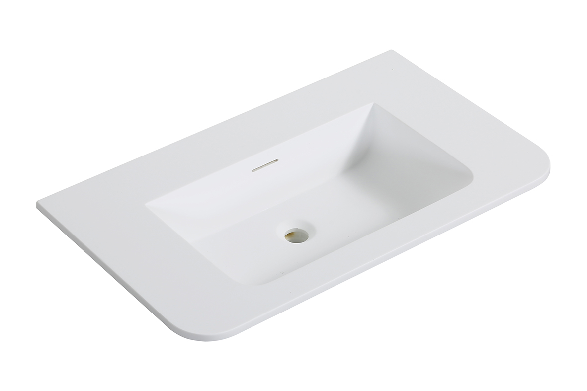 Laro wastafel zonder kraangat ronde hoeken 80 x 48 x 1,5 solid surface