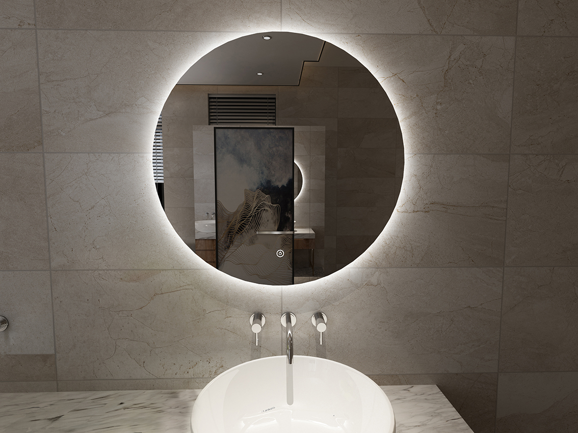 Giro spiegel met LED, dimbaar en spiegelverwarming