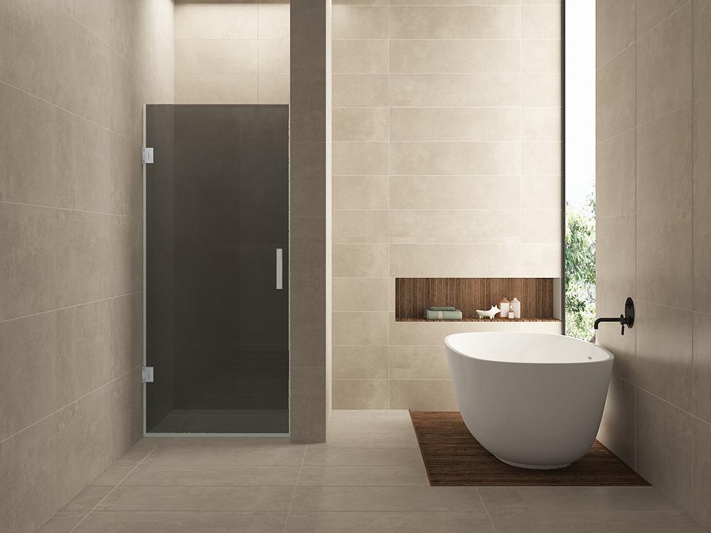 Less nisdeur 800 x 2000 x 8 mm nano rookglas/geborsteld staal