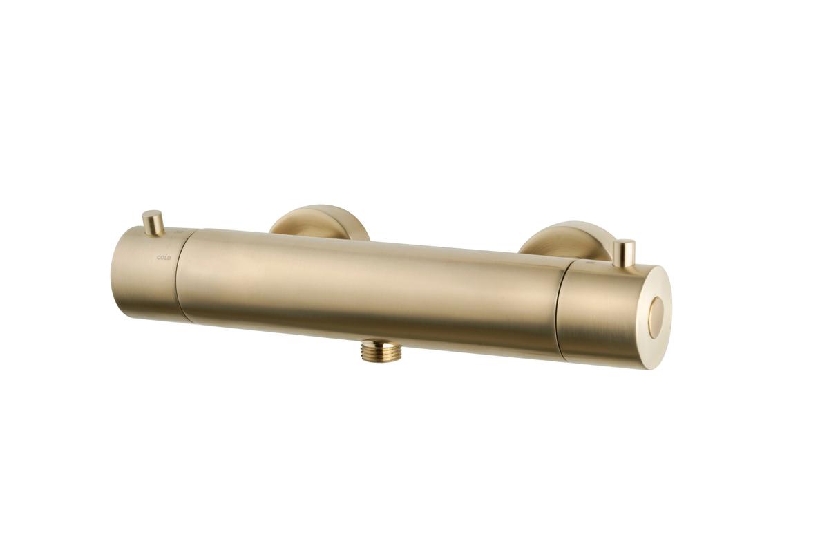 Caral Cool Touch thermostatische douchemengkraan geborsteld messing PVD