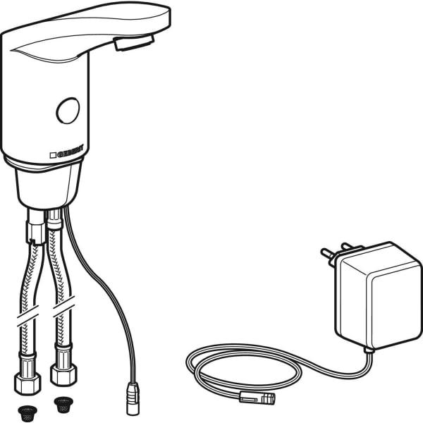 Geberit type 185 wastafelkraan IR verborgen temp regelknop 230V