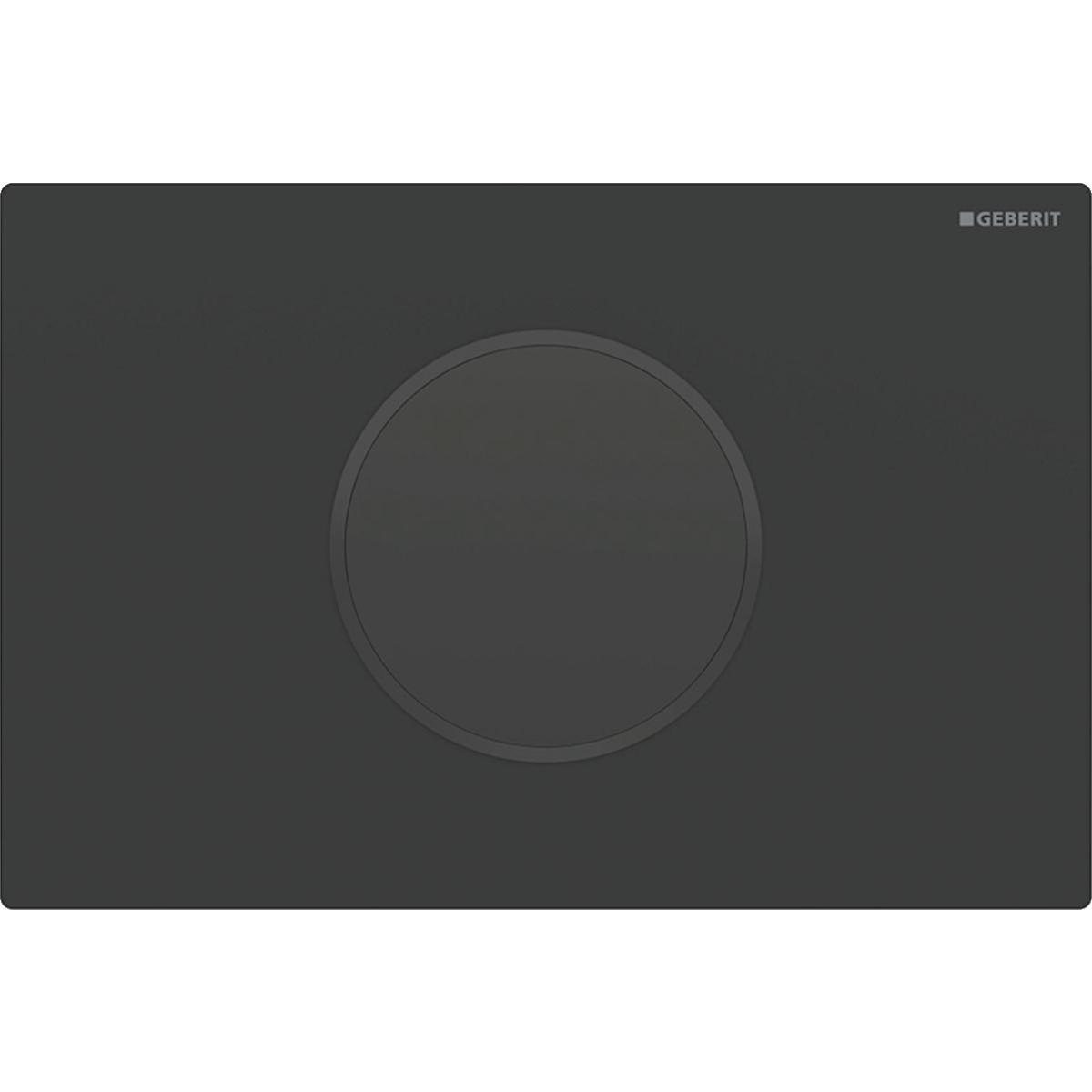 Geberit Sigma10 bed.plaat,1-toets,round,res12cm,IR,batt,verg,matzw./zw