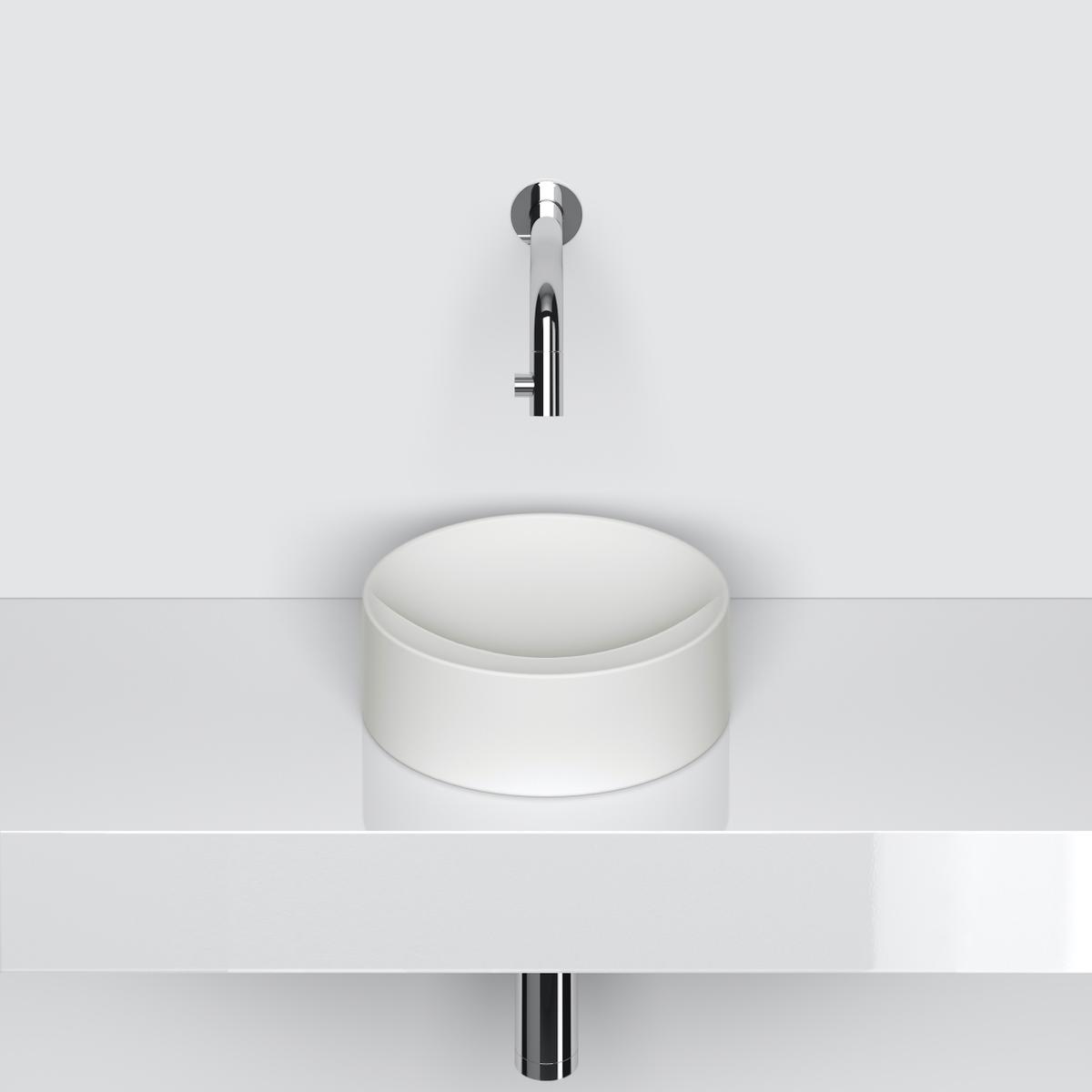 Vale fontein, ø22cm, zonder kranenbank, mat wit keramiek