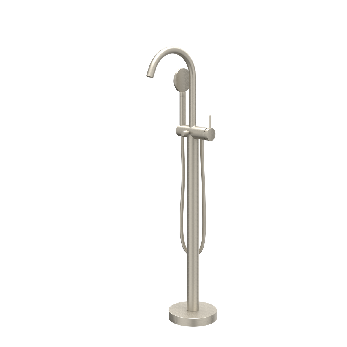 Badmengkraan vrijstaand met draaibare uitloop, slang 150 cm en satin spray handdouche