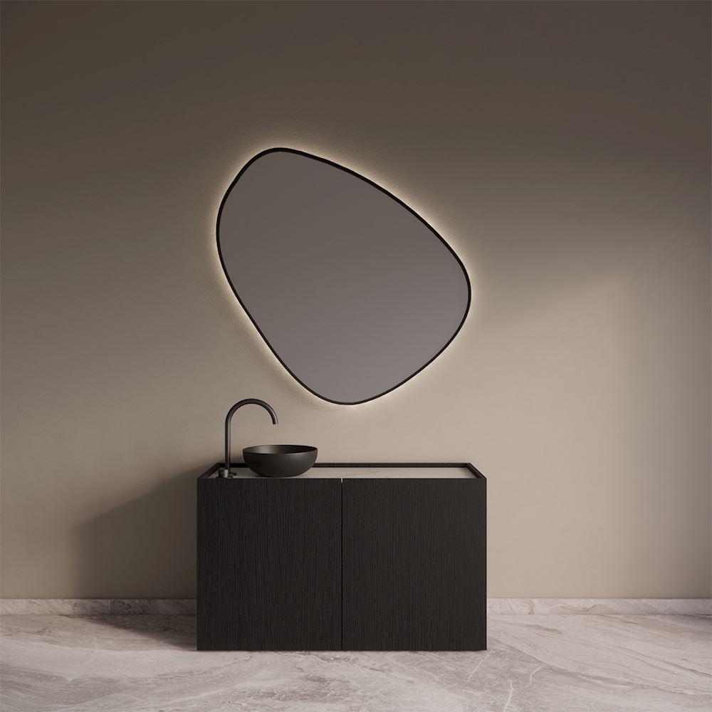 Onderkast Norello Black Veneer 2-Deurs 120 cm incl. Compact Board Recht Mat Wit 120 cm
