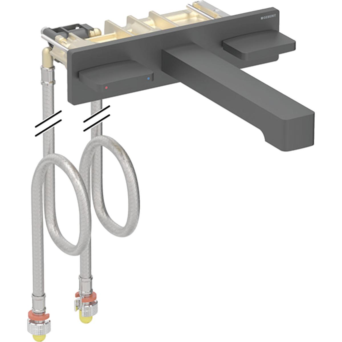 Geberit ONE Wandkraan hoekig, uitloop 22 cm, verlengde aansluiting
