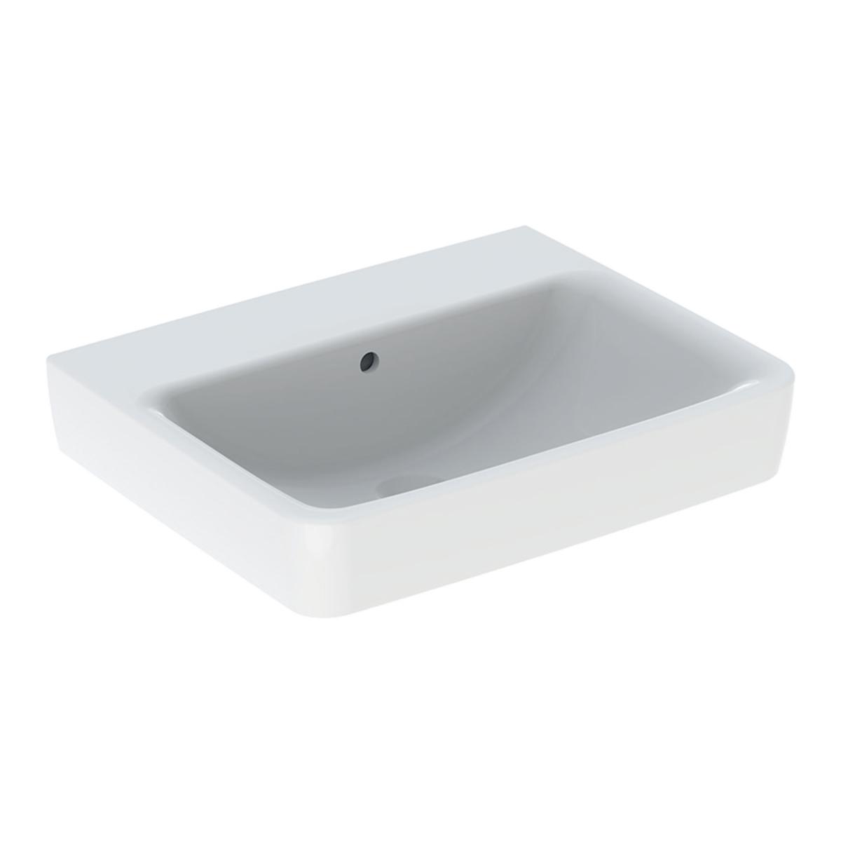 Geberit Renova Plan Wastafel 55 cm zonder kraangat, met overloop