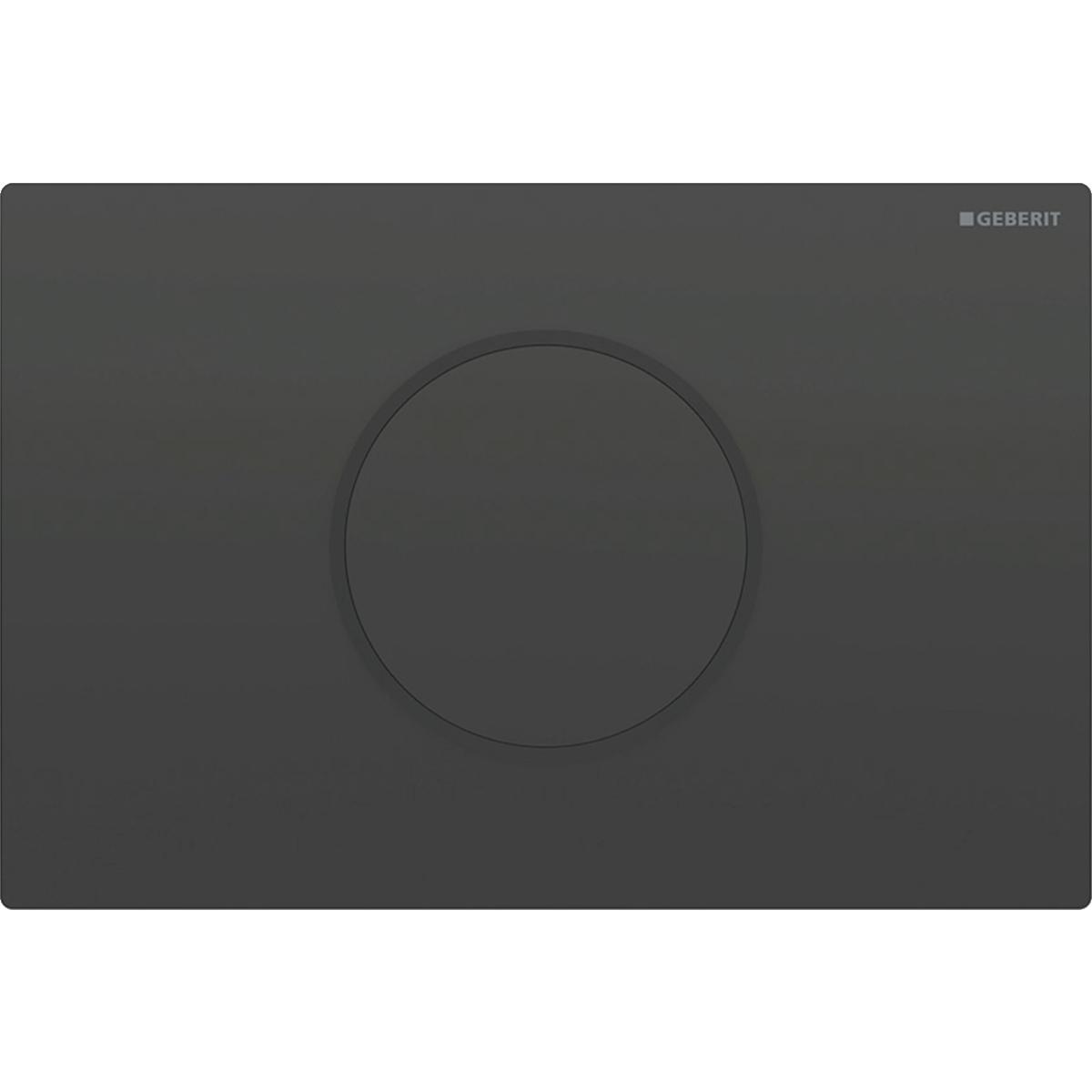 Geberit Sigma10 bed.plaat,1-toets,round,res12cm,IR,batt,verg,zw/matz