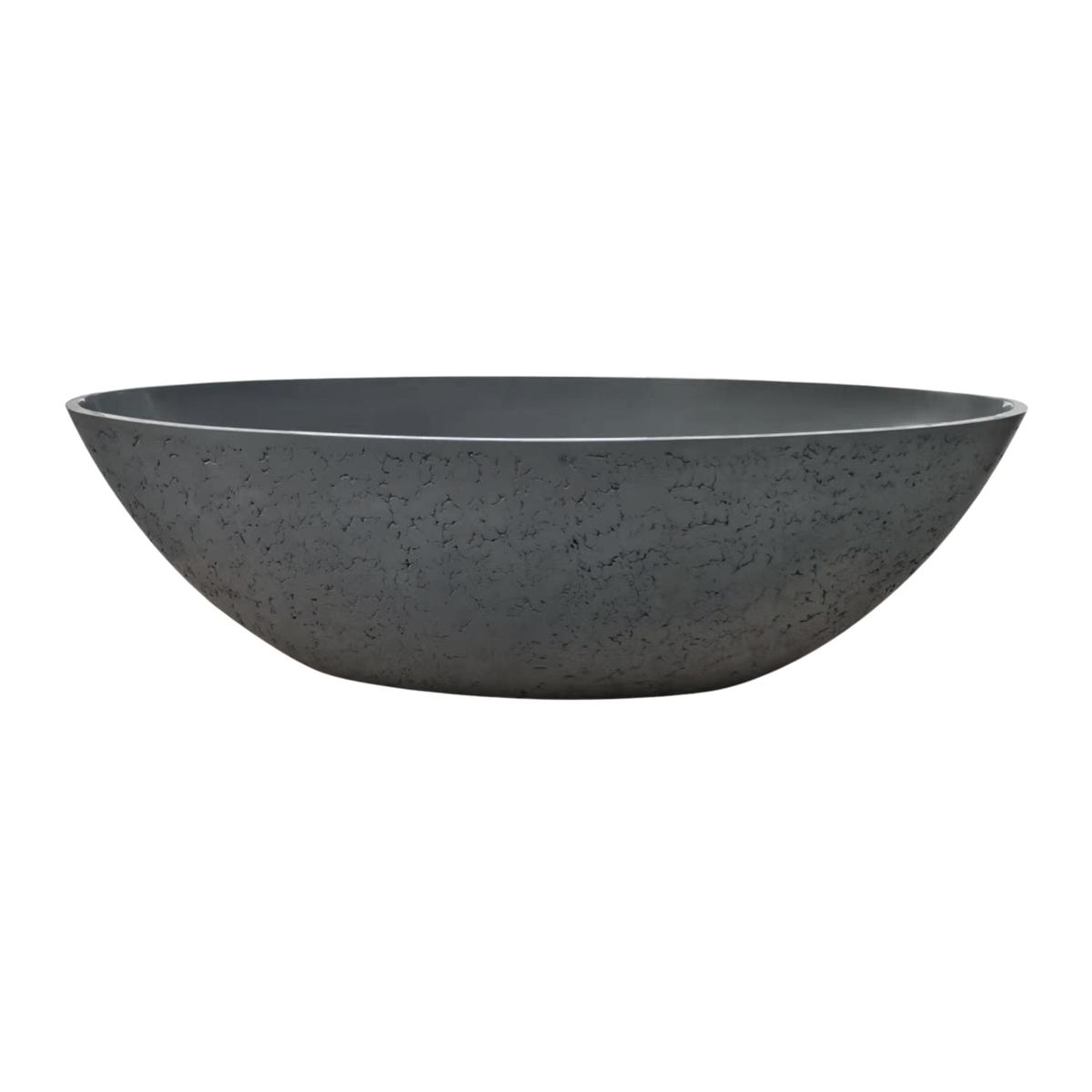 Best-Design vrijstaand bad New-Stone "Craquelé-stone" lava-grijs "Just-solid" 180x85x52cm
