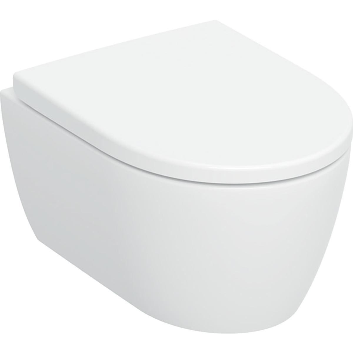 Geberit iCon Verkort wandcloset TurboFlush, zitting met topfix bevestiging, softclose, QuickRelease wit, KeraTect®