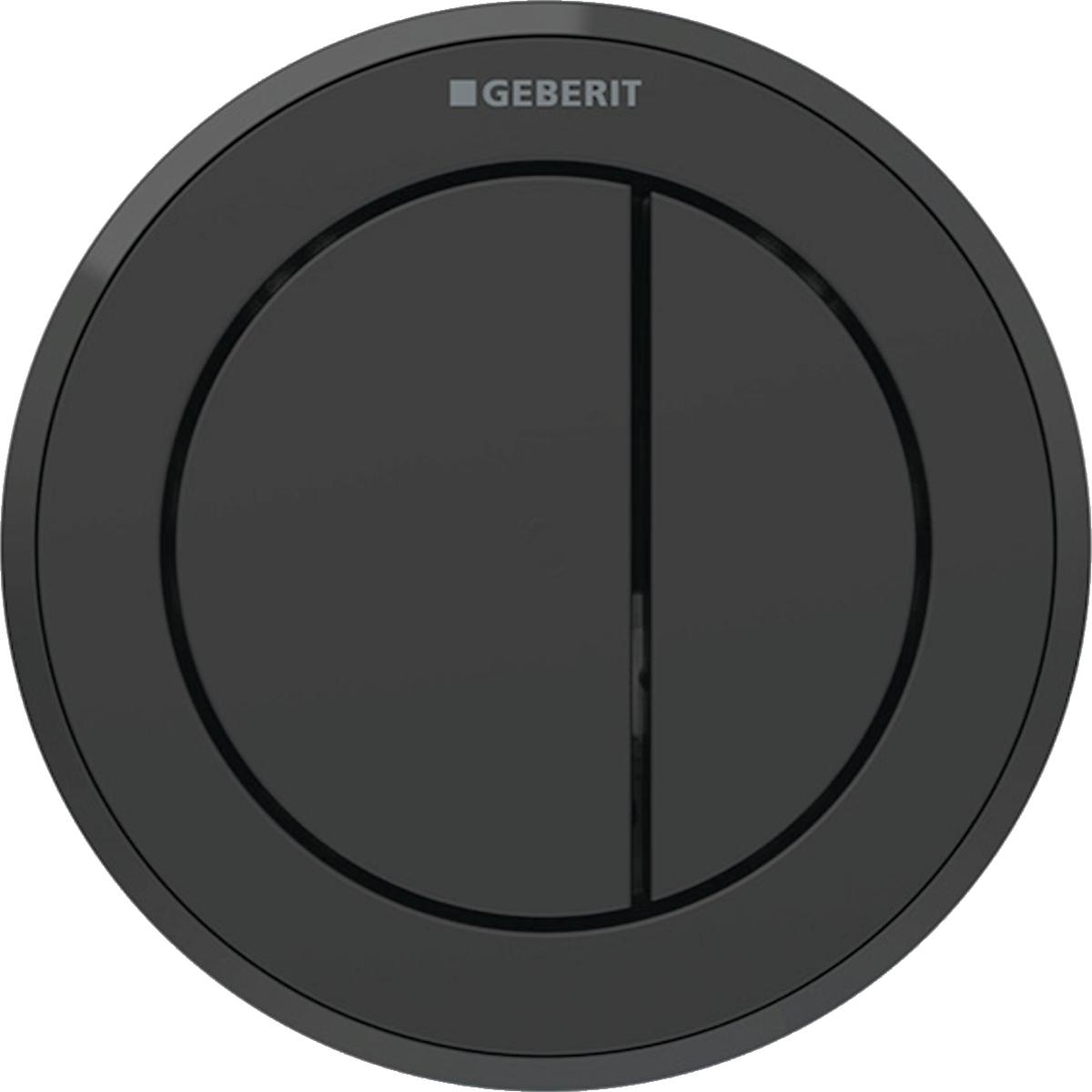 Geberit type 10 meub.drukker,pneum,round,2-toets,zwart/matzwart