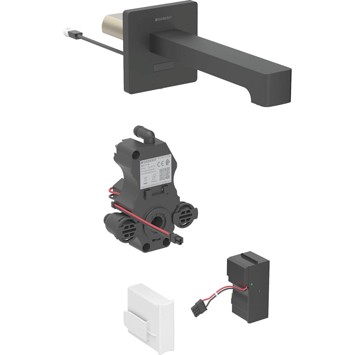 Geberit Brenta wst wandkraan, netv. inbouw-functiebox: matzwart,L=17cm