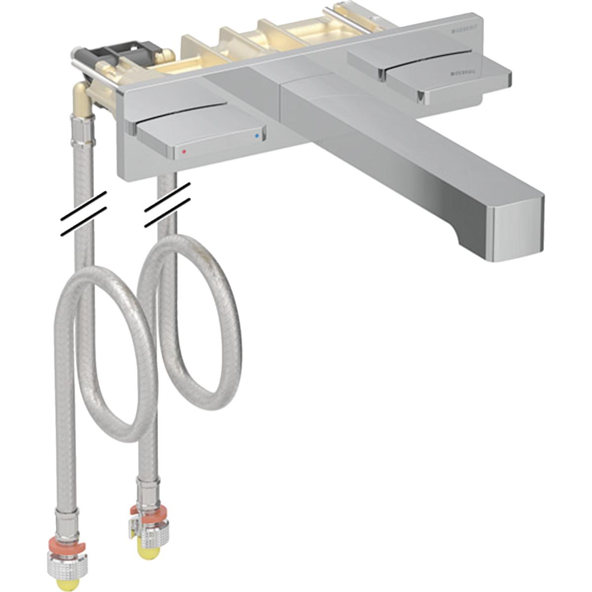Geberit ONE Wandkraan hoekig, uitloop 22 cm, verlengde aansluiting