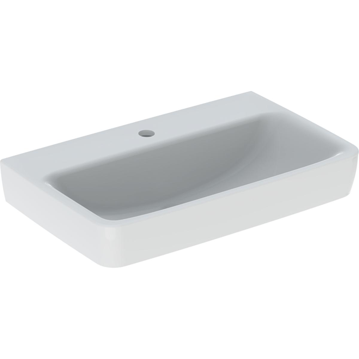Geberit Renova Compact Wastafel 65 cm met kraangat, zonder overloop