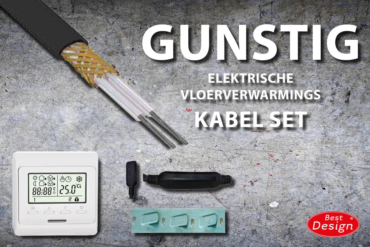 Best-Design "Gunstig" vloerverwarmings kabel set 17,2 mtr 340 Watt