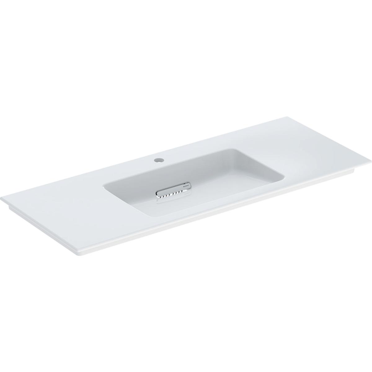 Geberit ONE SlimRim oplegwastafel 120 cm met kraangat, zonder overloop