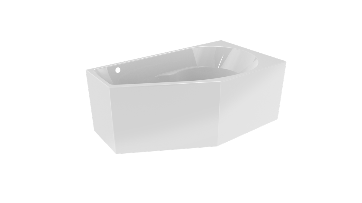 Riho Yukon Plug & Play vrijstaand bad 160x90x62 cm glanzend wit