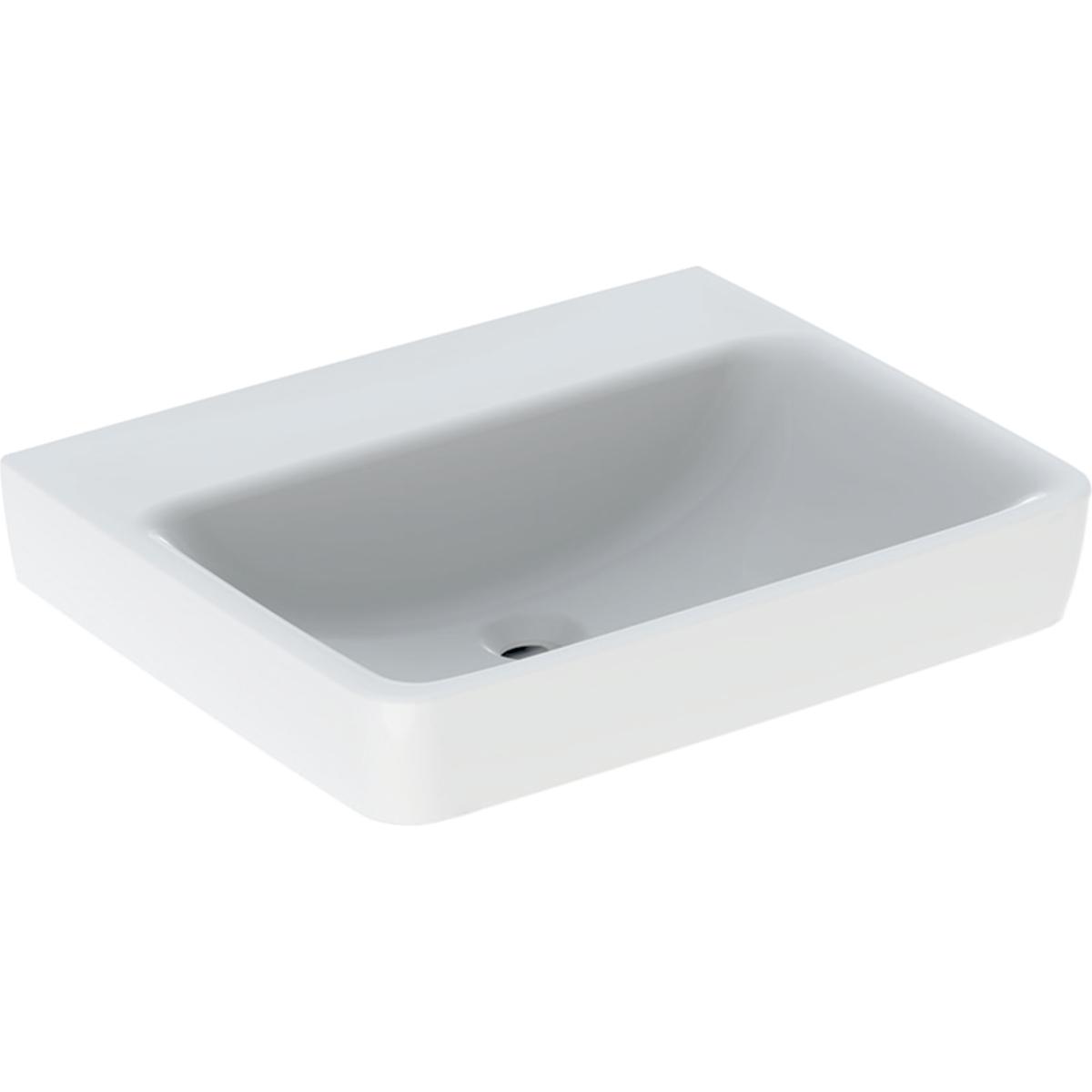 Geberit Renova Plan Opzetwastafel 60 cm zonder kraangat, met overloop