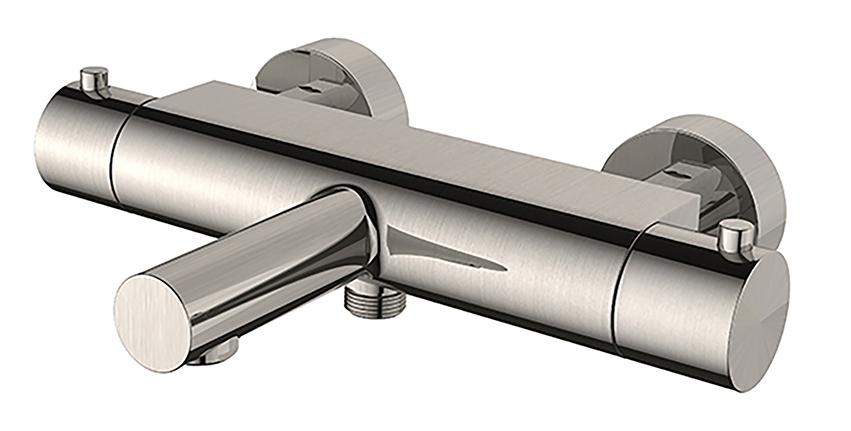 Style thermostatische badmengkraan cooltouch geborsteld staal PVD