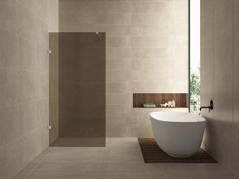 Less inloopdouche 1200 x 2000 x 8 mm nano vintage brons glas/geborsteld staal