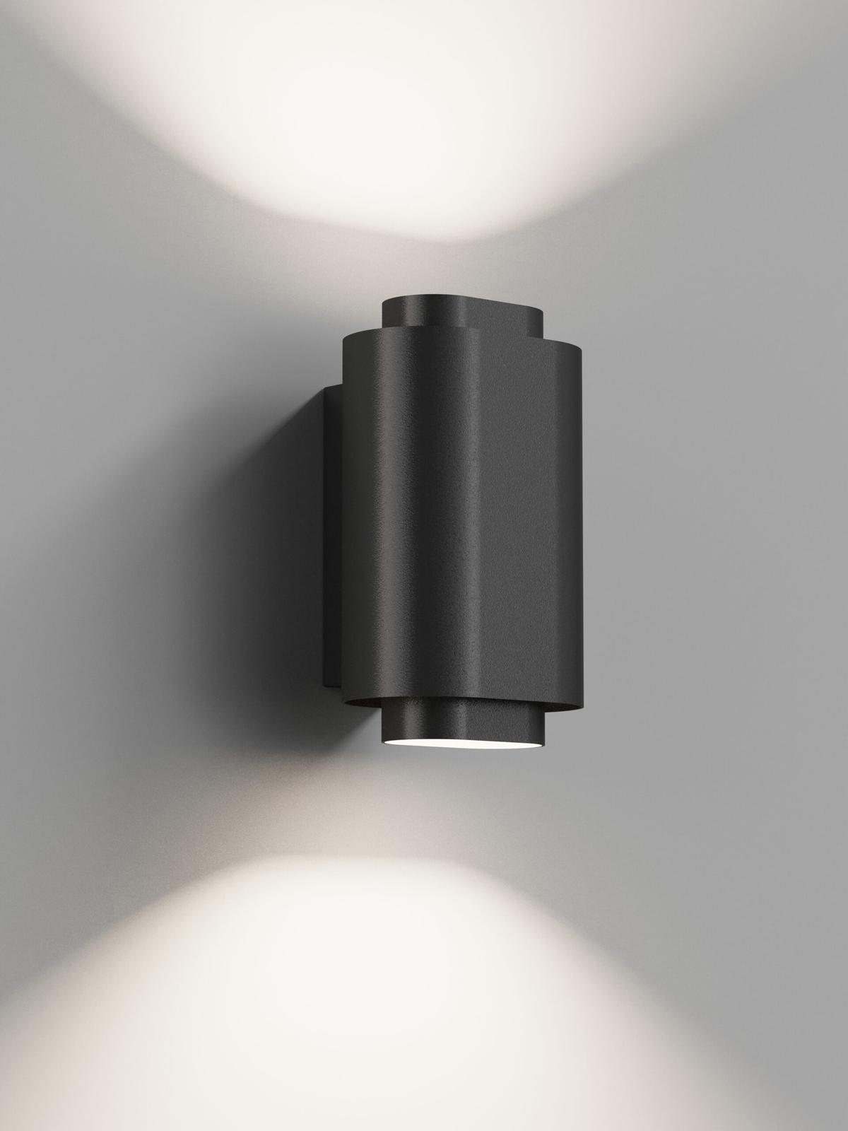 HIPP-Design WLV 03 BL wandlamp ovaal 10,2x17 cm — Mat zwart