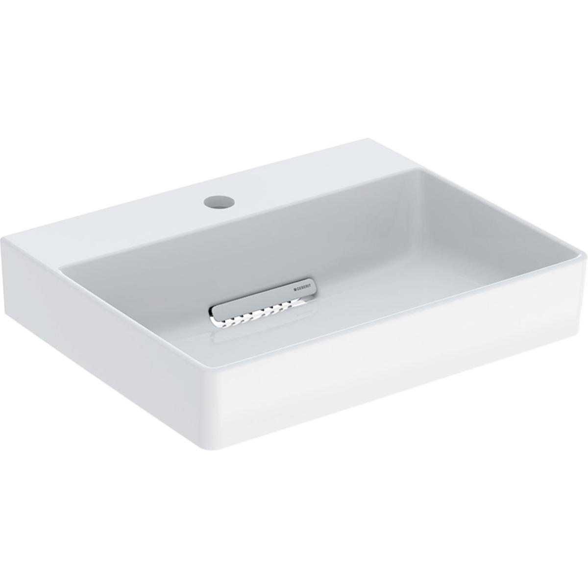 Geberit ONE Opzetwastafel met hoekig design 50 cm met kraangat, zonder overloop