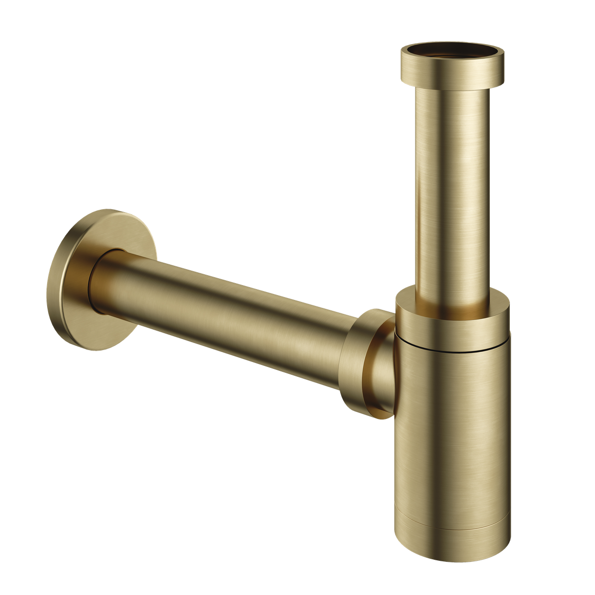 Fontein sifon rond Mate P034 — Geborsteld messing