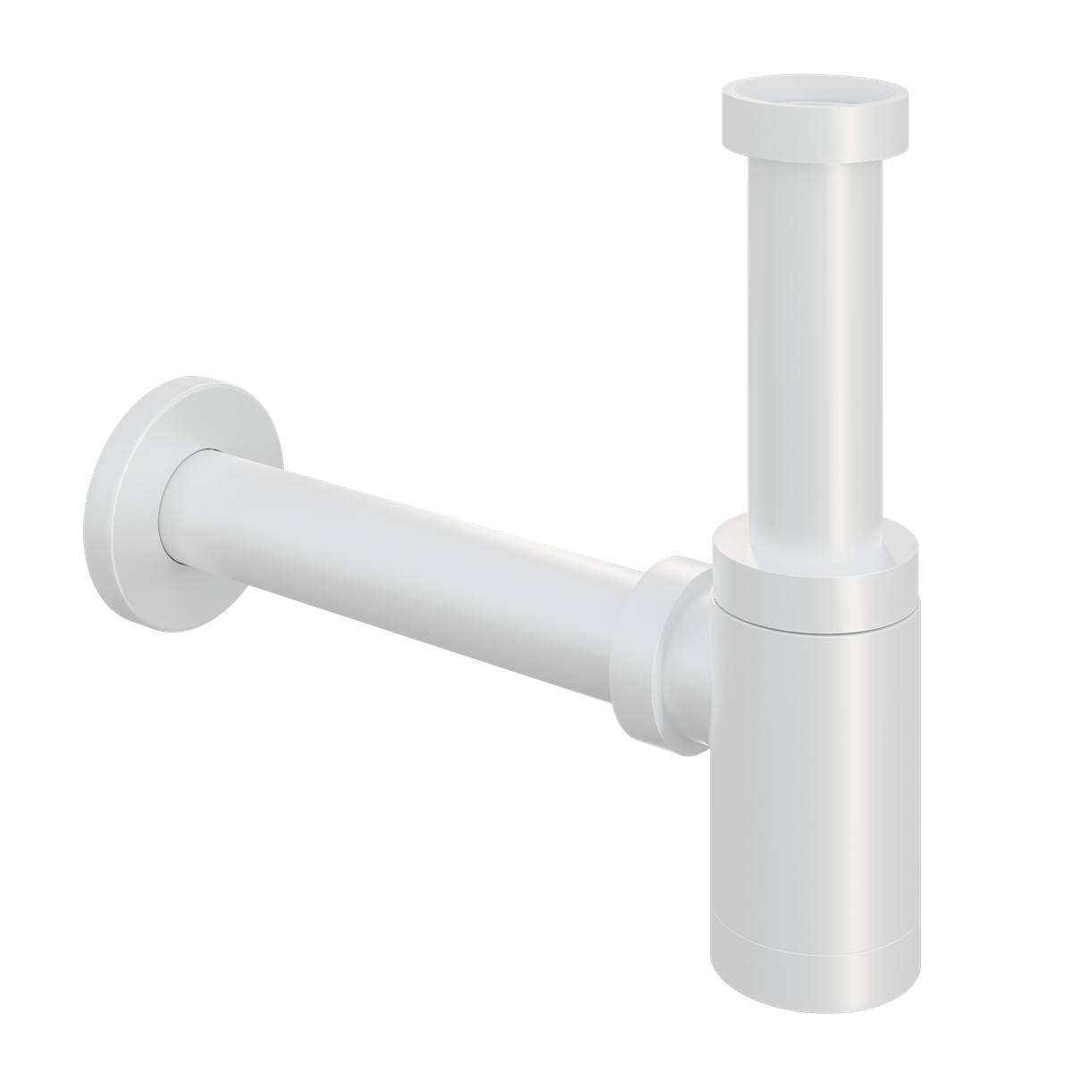 Fontein sifon rond Mate P034 — Mat wit