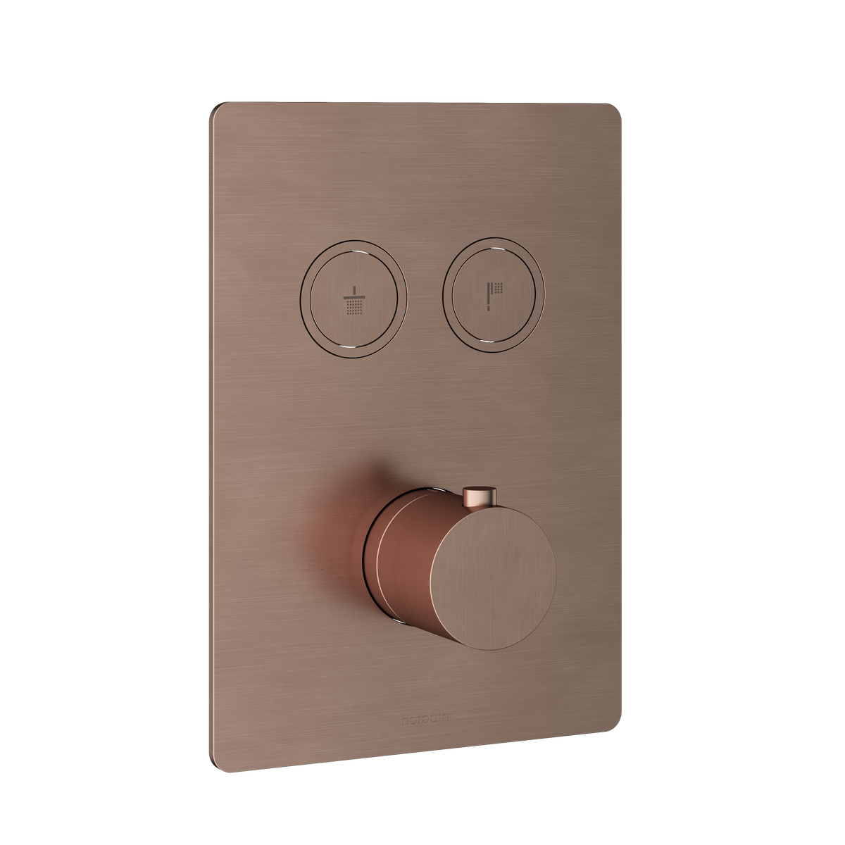 Inbouwthermostaat met 2 pushbuttons Cobber PB009QEXT — Geborsteld messing