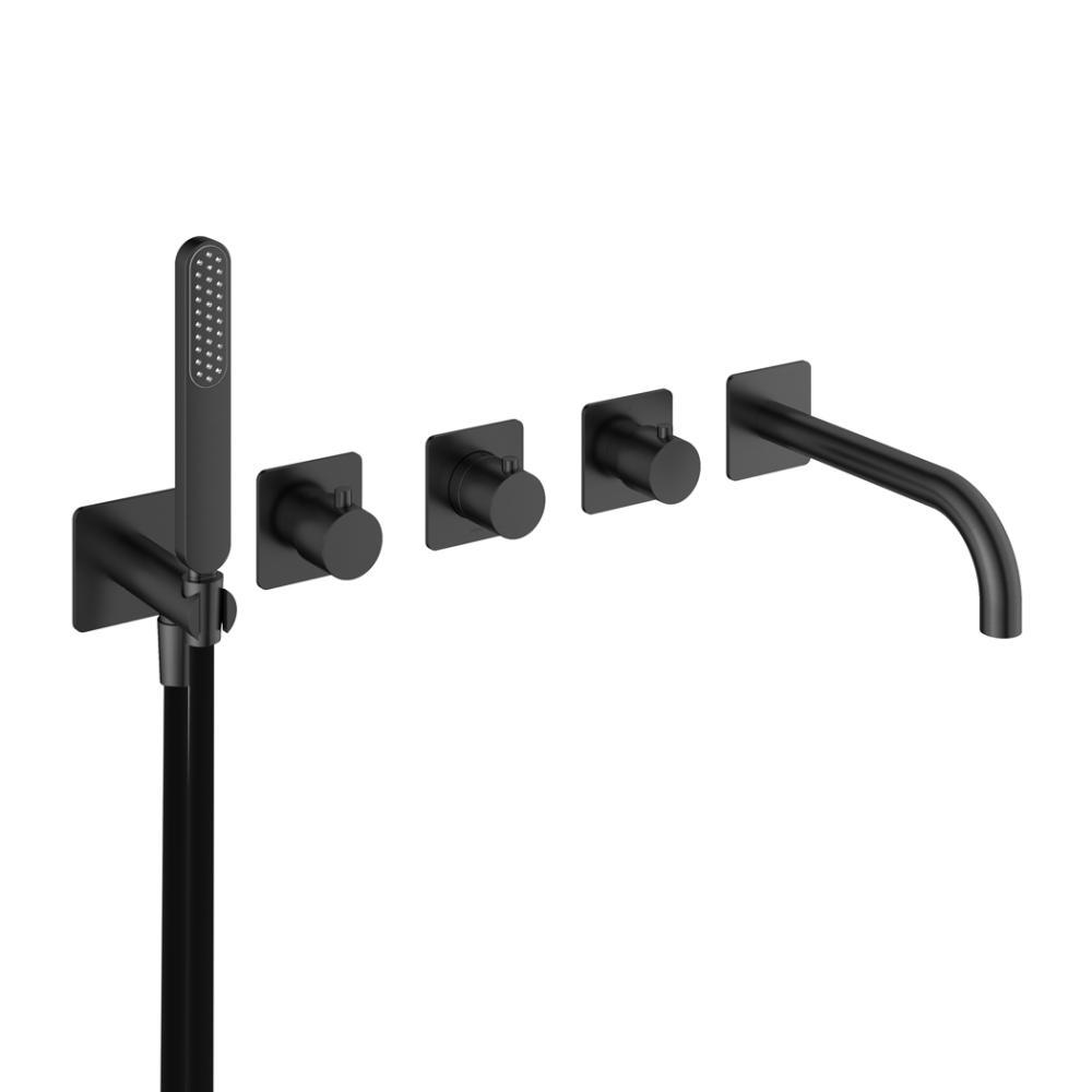 Inbouw badthermostaat met 2 stopkranen en 23 cm uitloop Gal GL7072EXT — Geborsteld gunmetal PVD