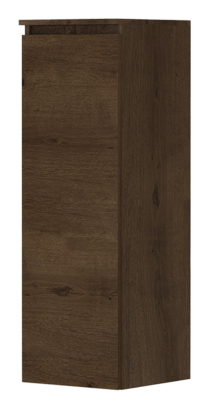 Halfhoge kast greeploos fineer 1-deur – Fineer – Chocolate