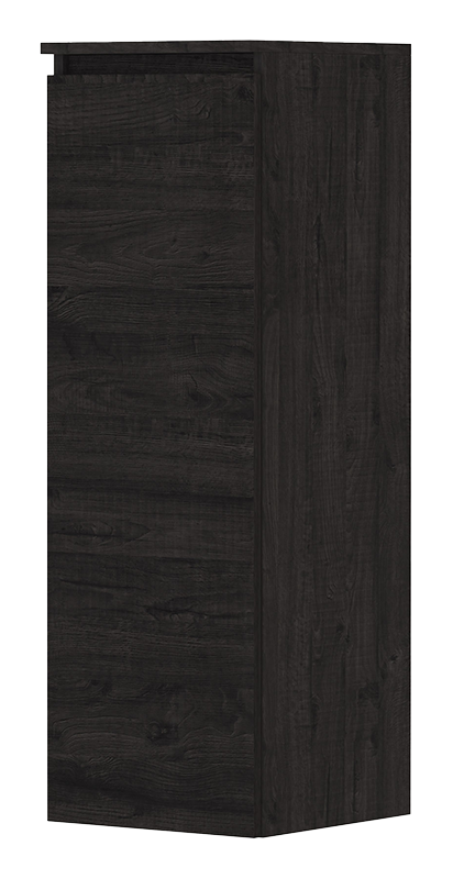 Halfhoge kast greeploos houten keerlijst 1-deur – Houtdecor – Houtskool eiken